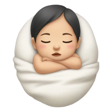 Asian baby girl sleeping sticker