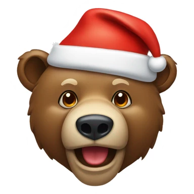 Bear wearing Santa’s hat sticker