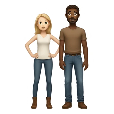 white woman with brown cuddles skinny man with light brown skin  sticker