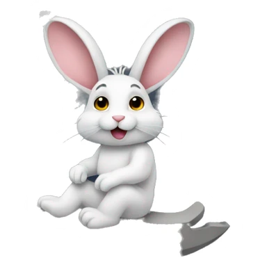  Rabbit sat on the moon sticker