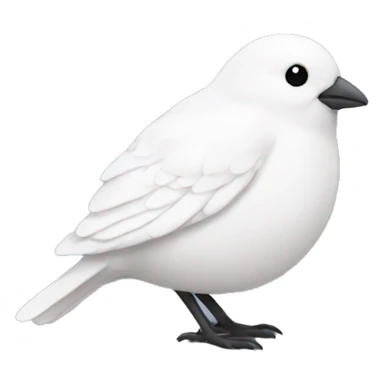 Very round tiny white bird cute sticker