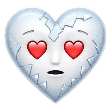 coração partido glitter branco sticker