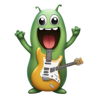 Happy slug playing electric guitar sticker