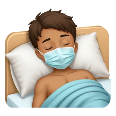 Boy with face mask sleep sticker