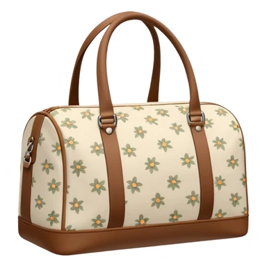 A sports bag with a pale light beige print in a small flower sticker