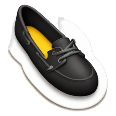 Een zwarte rubberboot met een zwart dakje er over heen sticker