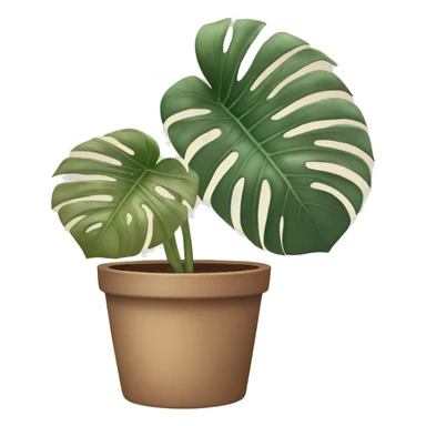 monstera plant in a pot pot in pastel brown colors sticker