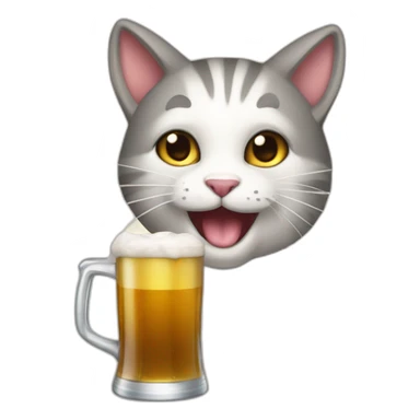 GATO TOMANDO CERVEZA  sticker
