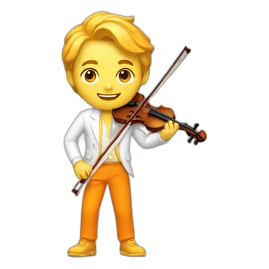 yellow-boy-with-white-jacket-and-orange-trousers-holding-in-his-hands-violin-and-paintbrush sticker