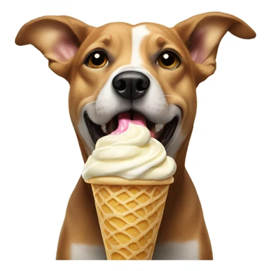 Dog licking ice cream sticker