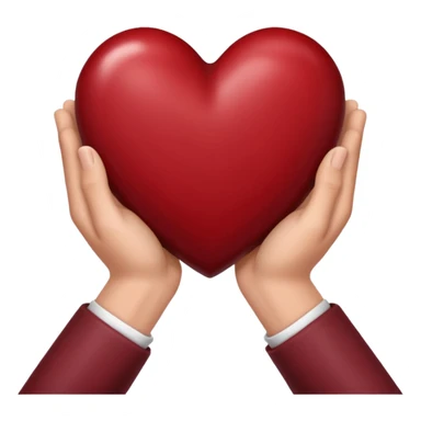 A dark red heart in your hands sticker