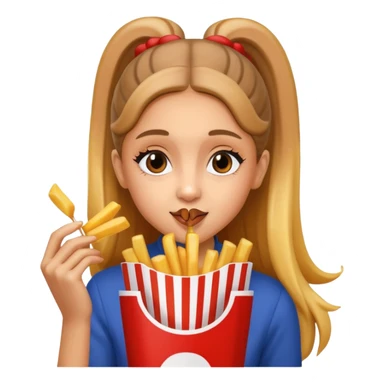 ariana grande munching fries sticker