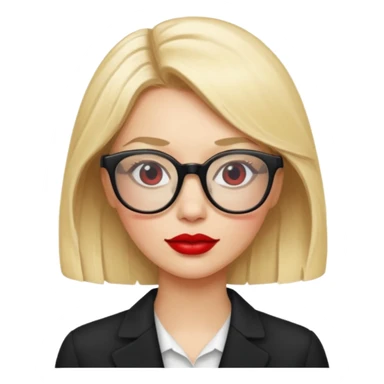 blonde with red lipstick and glasses sticker