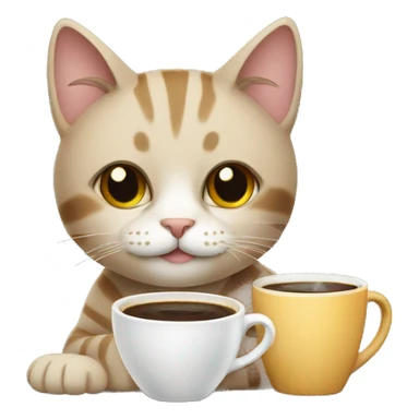 Cat with a cup of coffee  sticker