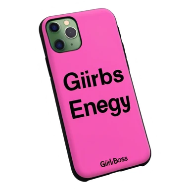 simple phone case featuring the phrase 'Girlboss Energy' in bright, energetic font, no people sticker