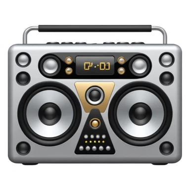 a speaker with eyes and buttons like dj box sticker