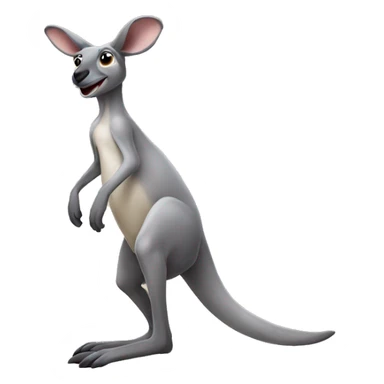 Hopping gray kangaroo  sticker