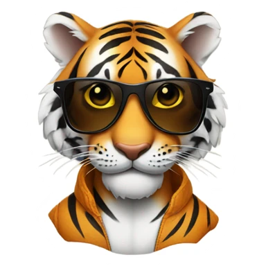 Tiger in sunglasses sticker