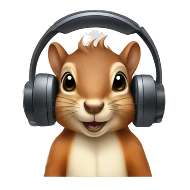 squirrel head with telephone headset sticker