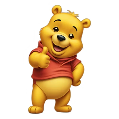 Winnie the pooh doing a thumbs up sticker