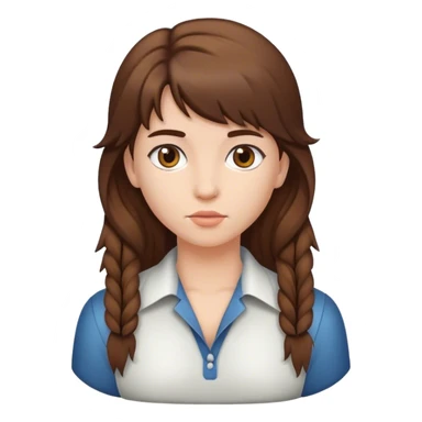 girl with mullet hair brown  sticker