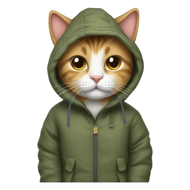 Cat wearing a parka sticker