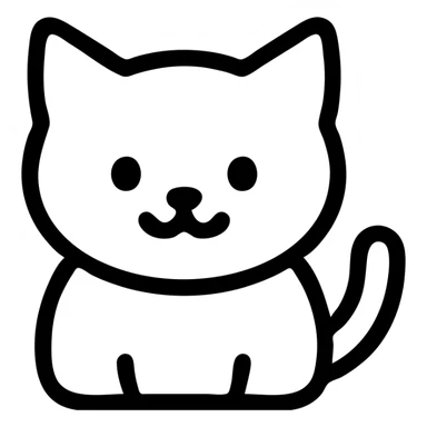 cute cat icon, simple and recognizable, clean lines sticker