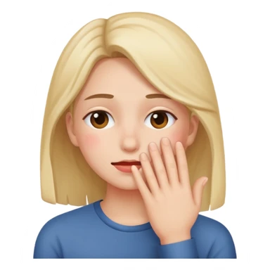 blushing covering face with hand sticker