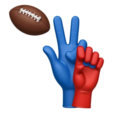 foam finger american football blue (#00A3E0) and red (#F9423A) sticker