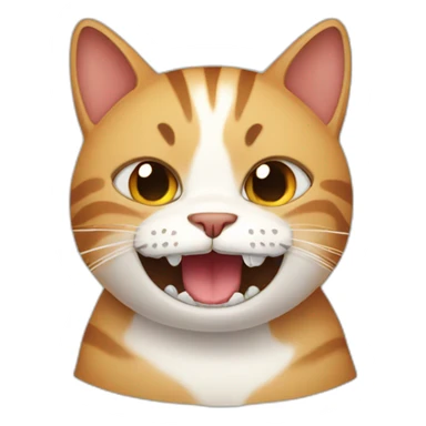 Cat with broken teeth sticker