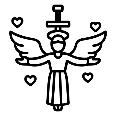 Add three mini hearts floating like bubbles in the air around the figure, using color code #fcb6d8. Keep the rest of the design black and white, with a transparent background. sticker