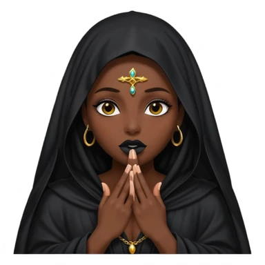 Priestess lifting black veil from her lips, blasphemous erotic energy sticker