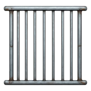 iron bars, silver text sticker