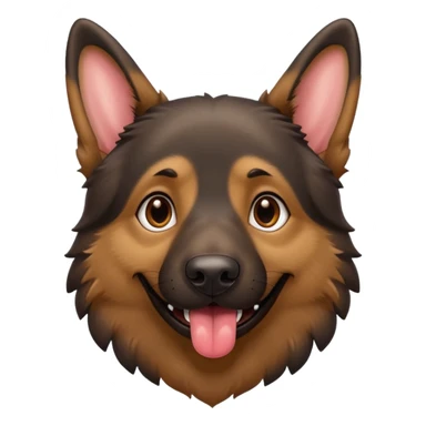 cartoon style dark German Shepherd dog with longer tongue hanging out  sticker