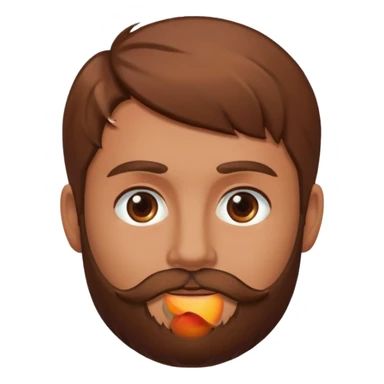 Créer emoji de un homme derrière une pêche avec un lit homme brun avec une barbe  sticker
