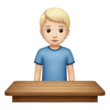 niño parado encima de una mesa sticker