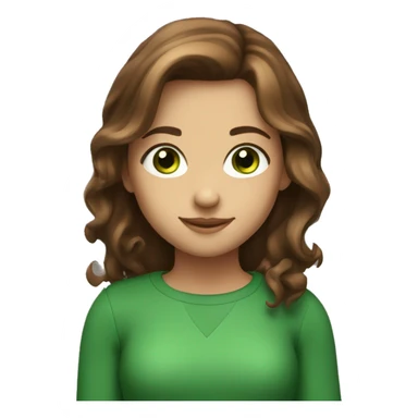 A girl whit brown hair and green eyes how smile but roll her eyes  sticker