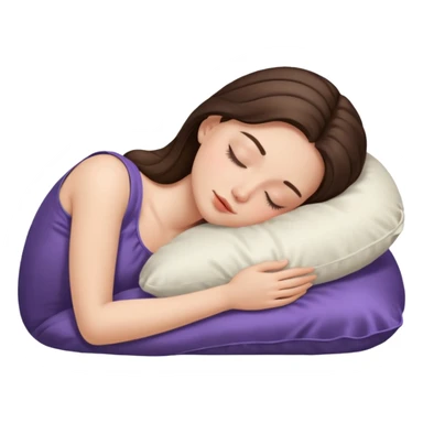 brunette white girl as sleeping beauty head on a silk pillow sticker