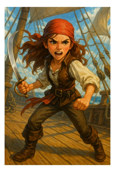 Une pirate  ( fille ) ados de 16 ans qui adore combattre en épée sticker