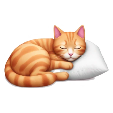 Pink cat sleeping on a white pillow sticker