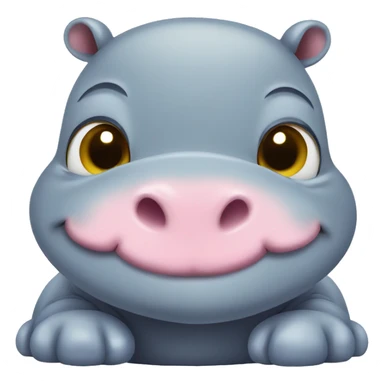 Cute baby hippo smiling sticker