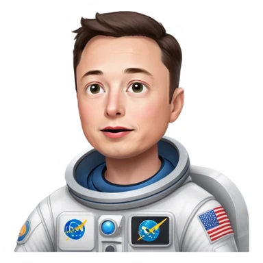 elon musk on moon sticker