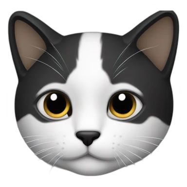 gato entero negro y blanco sticker