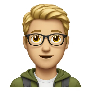 white male student sticker