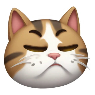 exhausted nauseated cat sticker
