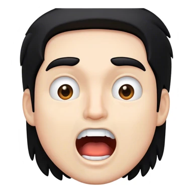 Mouth of white guy with black hair open sticker