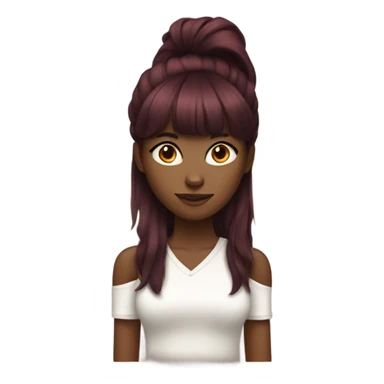 black girl with dark red hair and bangs  sticker