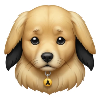 Sad golden retriever dog, depressed, emo, wearing goth accessories sticker