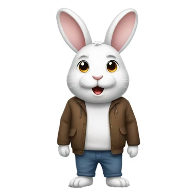 rabbit stand as human sticker