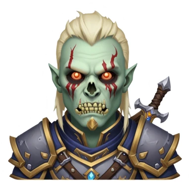 undead male warrior from world of warcraft sticker